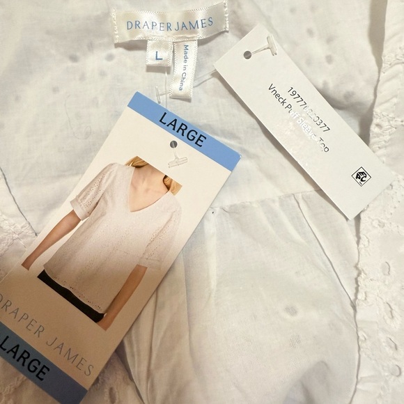NWT Draper James White Eyelet Lace Women's Top - Picture 4 of 6